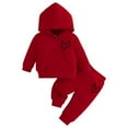thumbnail image 1 of Kiijoy Infant Girls Outfits Heart Print Long Sleeve Hoodie Pants Sweatsuit, Sizes 12-18M, 1 of 3