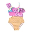 thumbnail image 1 of Kiijoy Girls Ruffle One Shoulder Swimsuit Cutout One-Piece Bathing Suit Swimwear, 1 of 4