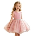thumbnail image 1 of Kiijoy Infant Girls Sequin Formal Dress Sleeveless Tulle Tutu Party Princess Dress, Pink, 1 of 8