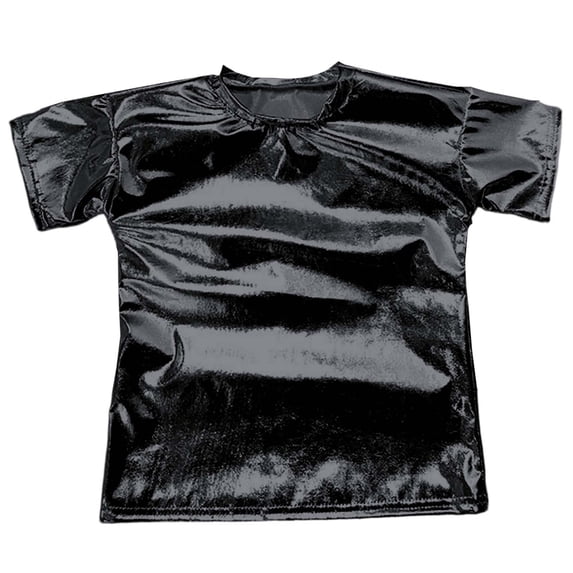 Kiijoy Infant Girls Shiny Metallic Stretch Tee Dance Short Sleeve T-Shirt, Sizes 18-24M