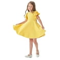 thumbnail image 1 of Kiijoy Infant Girls Summer Ruffle Sleeves A Line Dress Casual Party Flowy Swing Dress, 1 of 5