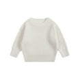 thumbnail image 1 of Kiijoy Girls Sweater Casual Pullover Sweaters Solid Crewneck Knitwear, Sizes 18-24M, 1 of 3