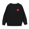 thumbnail image 1 of Kiijoy Girls Sweater Heart Print Crew Neck Long Sleeve Pullover Top, Sizes 12-18M, 1 of 2