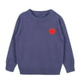 thumbnail image 1 of Kiijoy Girls Sweater Heart Print Crew Neck Long Sleeve Pullover Top, Sizes 18-24M, 1 of 2