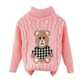 thumbnail image 1 of Kiijoy Infant Girls Turtleneck Sweater Bear Print Knitted Long Pullover Top, Sizes 12-18M, 1 of 3