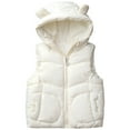 thumbnail image 1 of Kiijoy Girls Warm Quilted Vest Solid Sleeveless Bear Ears Hooded Coat, Sizes 12-18M, 1 of 8