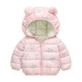 thumbnail image 1 of Kiijoy Girls Winter Padded Coat Bear Ears Hooded Cartoon Puffer Jacket, Sizes 18-24M, 1 of 3
