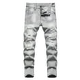 thumbnail image 1 of Kiijoy Jeans for Boys Distressed Ripped Jeggings Straight Denim Pants, Sizes 8-10, 1 of 8