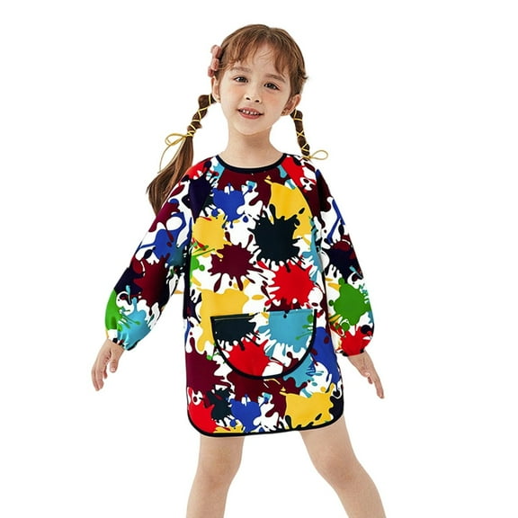 Kiijoy Kids Art Apron Camouflage Long Sleeve Painting Smock for Boys & Girls, Sizes 9-12