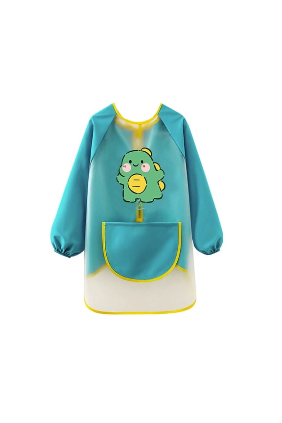 Kids Art Smock Cute Graphic Waterproof Long Sleeve Painting Apron, Sizes 5-8