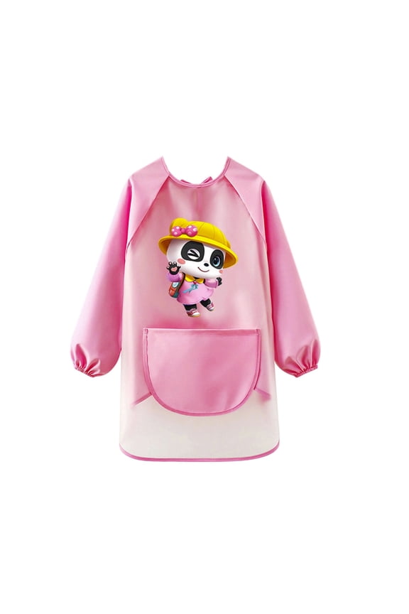Kids Art Smock Cute Graphic Waterproof Long Sleeve Painting Apron, Sizes 9-12