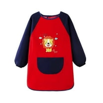 Kiijoy Kids Art Smock Graphic Long Sleeve Pocket Painting Apron for Boys Girls, Sizes 9-12
