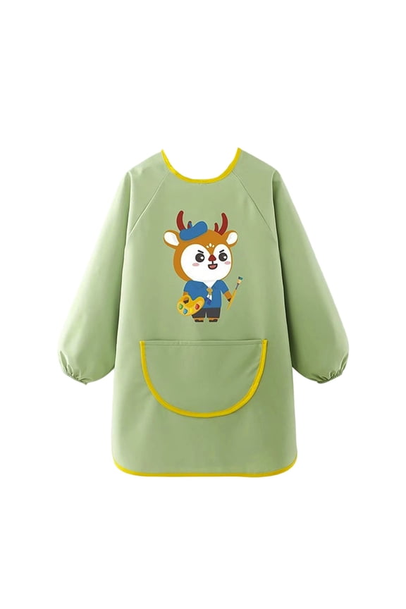 Kids Art Smock Graphic Long Sleeve Pocket Painting Apron for Boys Girls, Sizes 9-12