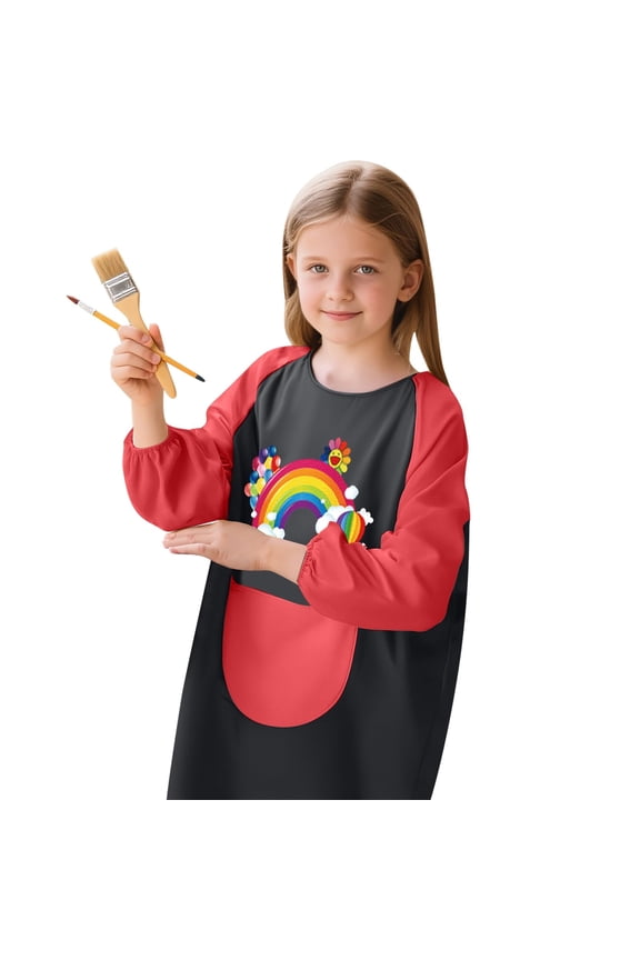 Kids Art Smock with Long Sleeves Painting Apron for Children Boys Girls, Sizes 9-12