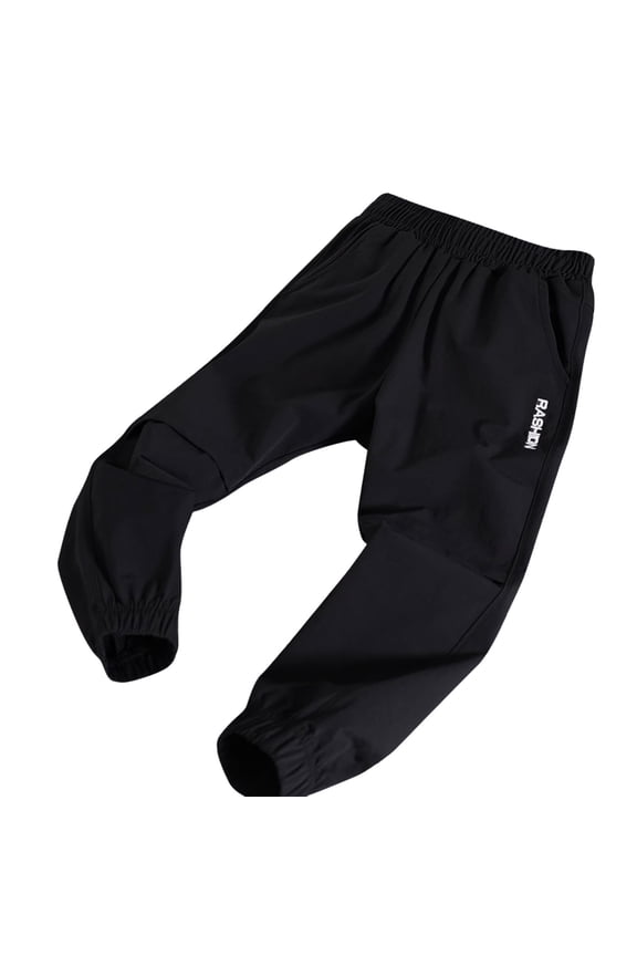 Kids Boys Casual Pants Lightweight Pull On Trousers with Elastic Cuff, Sizes 2-12