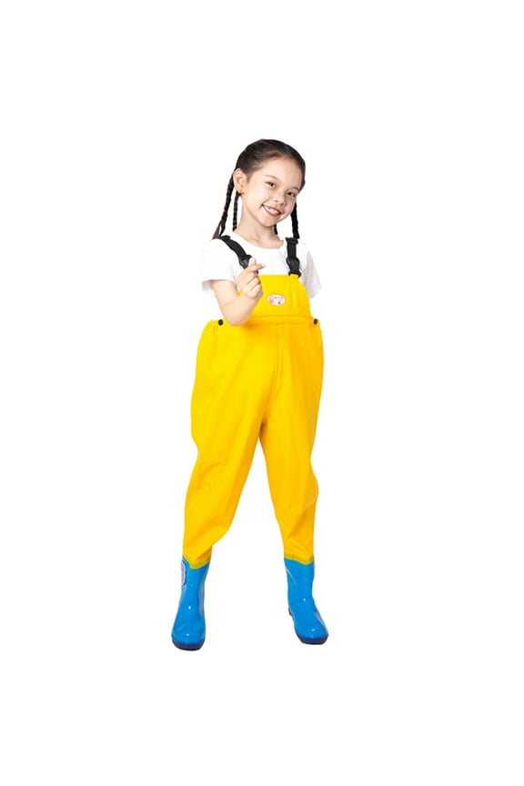 Kids Boys Girls Waders Children's Waterproof Fishing Overalls with Boots, Sizes 2-16