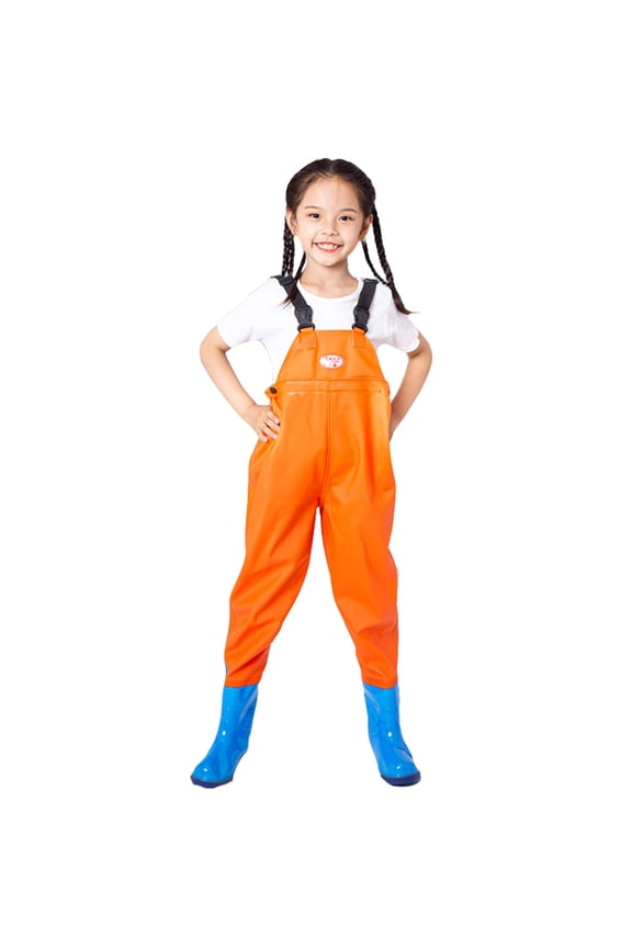 Kids Boys Girls Waders Children's Waterproof Fishing Overalls with Boots, Sizes 2-16