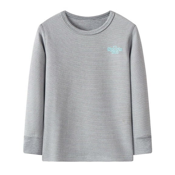 Kiijoy Kids Pajama Top Cozy Long Sleeve Thermal Shirt Warm Stretch Sleep Shirt, Sizes 5-6