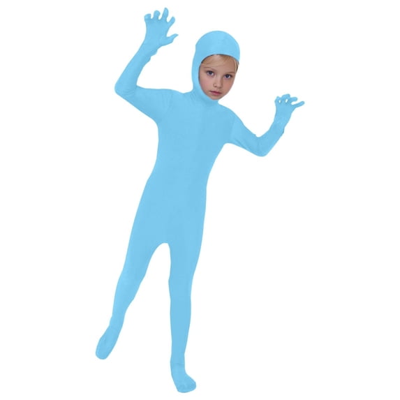 Kiijoy Kids Full Coverage Jumpsuit Performance Solid Tight Fit Hooded Long Sleeve Romper