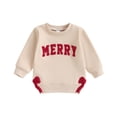 thumbnail image 1 of Kiijoy Kids Girls Christmas Sweatshirt Letter Embroidery Long Sleeve Pullover, Sizes 18-24M, 1 of 8