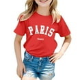 thumbnail image 1 of Kiijoy Kids Girls T-Shirt Paris Print Short Sleeve T Shirt Summer Casual Tshirt, Sizes 2-12, 1 of 3