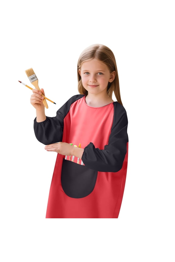 Kids Long Sleeve Art Smock Kids Craft Protective Wear Painting Apron, Sizes 2-4
