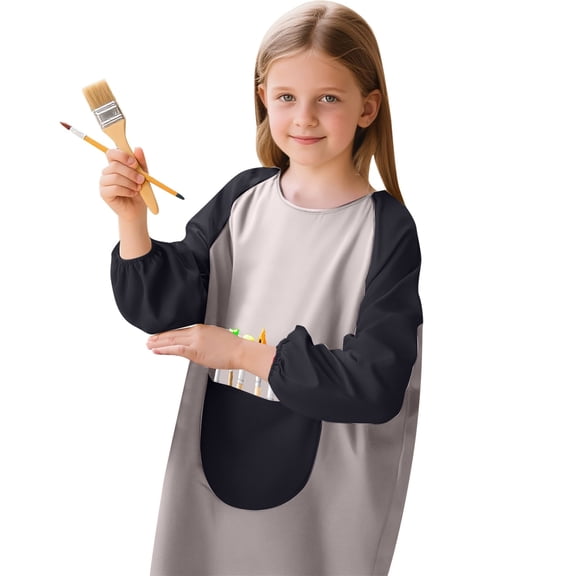 Kiijoy Kids Long Sleeve Art Smock Kids Craft Protective Wear Painting Apron, Sizes 9-12