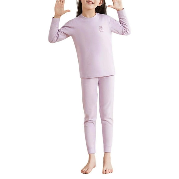 Kiijoy Kids Thermal Underwear Set Warm Soft Long Sleeve Top and Pants Pajamas, Sizes 12-18M
