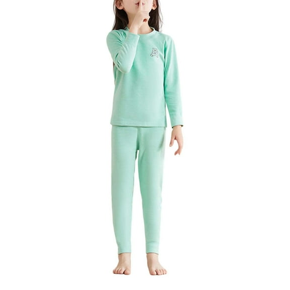 Kiijoy Kids Thermal Underwear Set Warm Soft Long Sleeve Top and Pants Pajamas, Sizes 3-4T