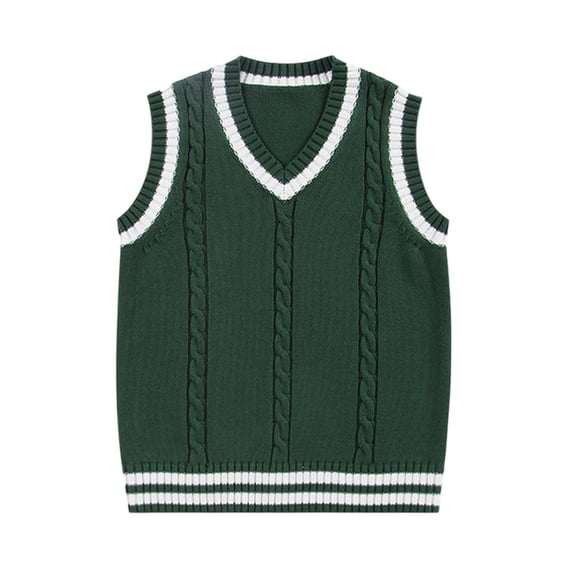 Kiijoy Kids V Neck Sweater Vest Varsity School Sleeveless Knitted Pullover Top, Sizes 4-5