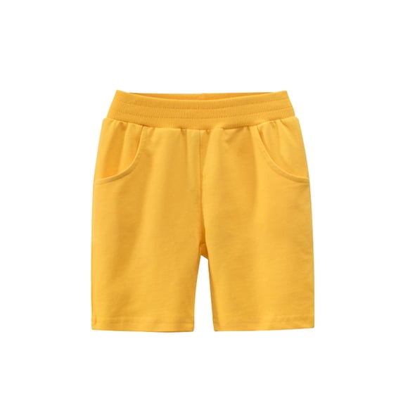 Kiijoy Little Boys Casual Shorts Summer Solid Unisex Knee-Length Shorts, Sizes 1-9