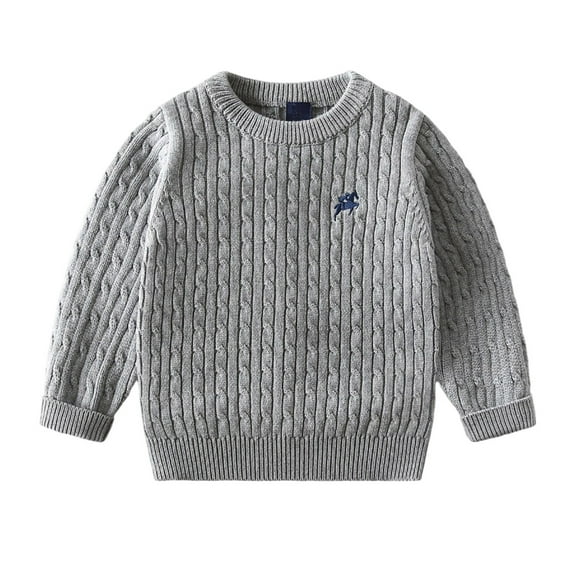 Kiijoy Little Boys Casual Sweater Fall Winter Warm Crewneck Pullover Top, Sizes 5-6