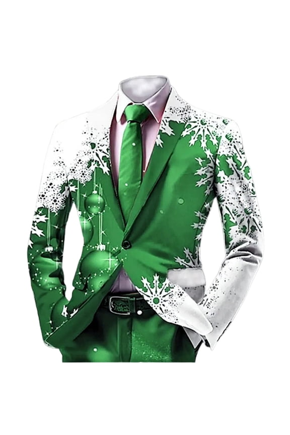 Little Boys Christmas Blazer Snowflake Print Suit Jacket Sport Coat, Sizes 5-6