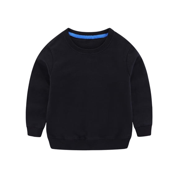 Kiijoy Little Boys Cotton Sweatshirt Solid Casual Crewneck Pullover Shirt, Sizes 4-6