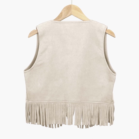 Kiijoy Little Boys Cowboy Denim Fringe Vest Party Sleeveless Jacket Waistcoat, Sizes 5-6