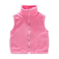thumbnail image 1 of Kiijoy Little Girls Winter Vest Fleece Zip Up Sleeveless Jacket for Kids, Sizes 6-7, 1 of 2