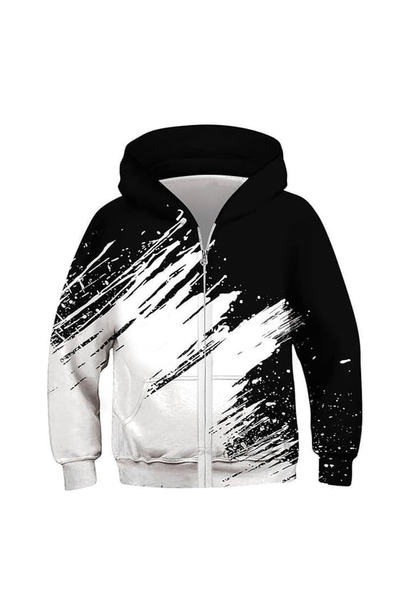 Little Boys Football Graphic Hoodie Sports Zip Up Hooded Sweatshirt, Sizes 5-6