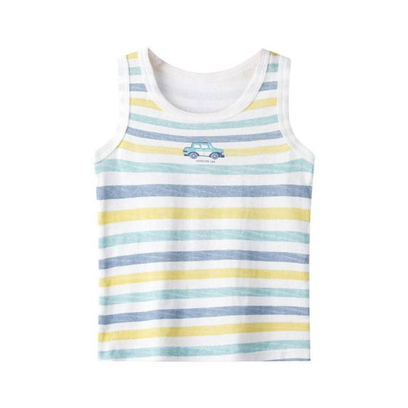 Kiijoy Little Boys Graphic Tank Top Summer Lightweight Sleeveless Top Casual Sports Tee, Sizes 1-13