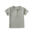 thumbnail image 1 of Kiijoy Little Boys Henley T-Shirt Solid Short Sleeve Cotton T Shirt, Sizes 2-8, 1 of 3