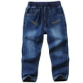 thumbnail image 1 of Kiijoy Little Boys Jeans Pull On Relaxed Fit Denim Pants Casual Trousers, Sizes 6-7, 1 of 8
