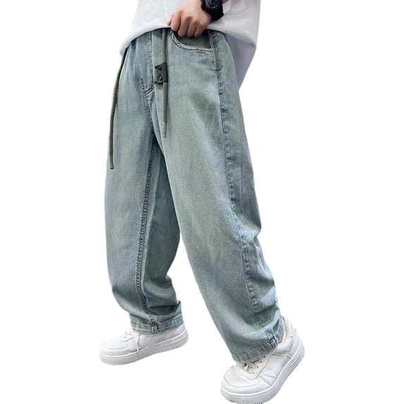 Kiijoy Little Boys Lightweight Jeans Breathable Soft Pull On Denim Pants, Sizes 5-6