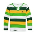 thumbnail image 1 of Kiijoy Little Boys Long Sleeve Casual Striped Polo Shirt Leisure Henley T-Shirt Undershirt, 1 of 3