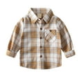 thumbnail image 1 of Kiijoy Little Boys Long Sleeve Plaid Shirt Cotton Classic Button-Down Shirt, Sizes 6-7, 1 of 7