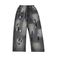 thumbnail image 1 of Kiijoy Little Boys Loose Straight Leg Jeans Vintage Elastic Waist Denim Pants, Sizes 5-6, 1 of 8