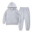 thumbnail image 1 of Kiijoy Little Boys Outfits Solid Casual Hoodie Sweatpants Tracksuit, Sizes 6-7, 1 of 2