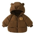 thumbnail image 1 of Kiijoy Little Boys Padded Coat Cute Bear Hooded Jacket Winter Outerwear, Sizes 5-6, 1 of 6