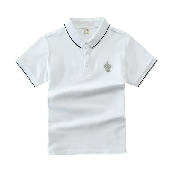 Kiijoy Little Boys Polo Shirt Short Sleeve Versatile T-Shirt, Sizes 1-13
