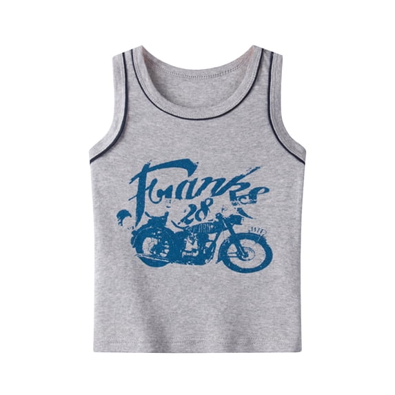 Kiijoy Little Boys Racerback Tank Top Summer Casual Sports Sleeveless Shirt, Sizes 1-13