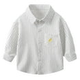 thumbnail image 1 of Kiijoy Little Boys Striped Long Sleeve Shirt Casual Breathable Button Down Shirt, Sizes 5-6, 1 of 7