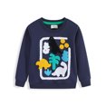 thumbnail image 1 of Kiijoy Little Boys Sweatshirt Dinosaur Embroidery Crewneck Pullover, Navy, Sizes 5-6Y, 1 of 4